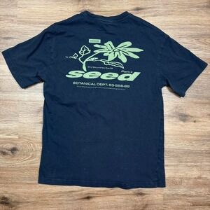 heavyweight h&m navy blue botanical dept graphic tee
